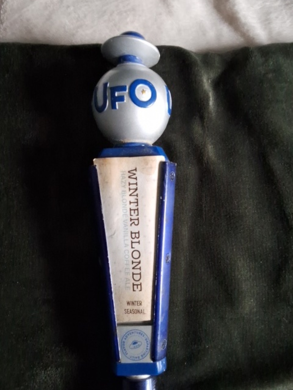 UFO Winter Blonde Beer Tap Handle - Blue & Silver